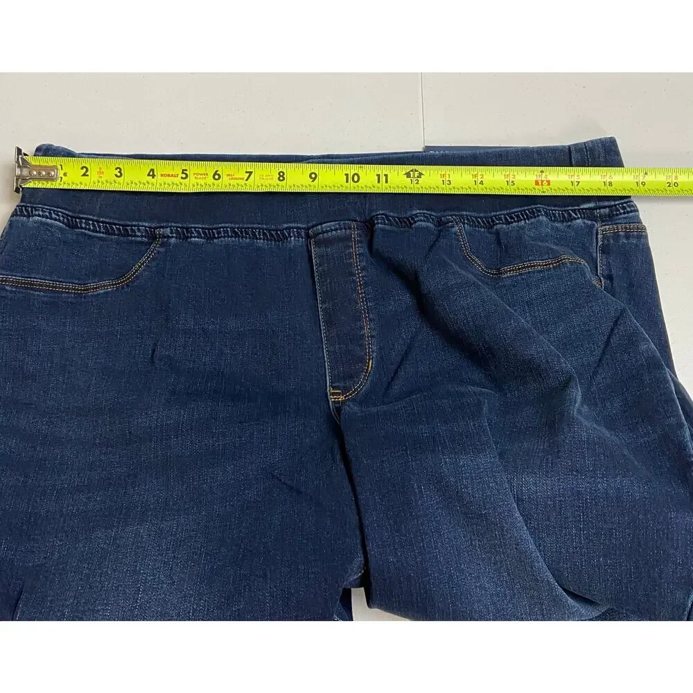 Talbots Jeans Womens 18W Petite Plus Pull On Jegging High Rise Dark Wash Blue - Picture 7 of 10